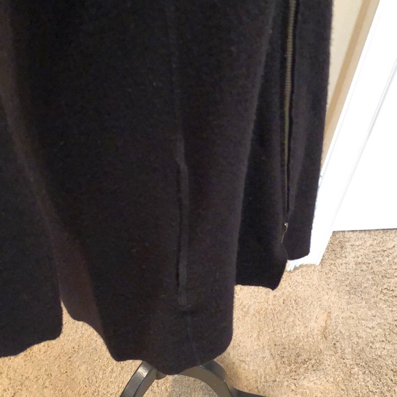 Eileen Fisher asymmetrical zip leather trim jacket - Picture 7 of 13